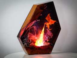 Exclusive Handmade Fire Dragon Resin Lamp - Fantasy Draconic Night Light, Mystical Flame-Breathing Decor For Home Or Gift