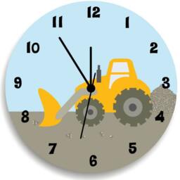 Boys Bedroom Wall Clock, Construction Nursery Room Decor - thumbnail 1