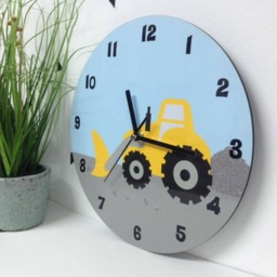 Boys Bedroom Wall Clock, Construction Nursery Room Decor - thumbnail 2