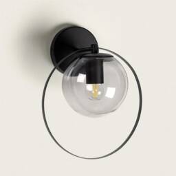 Nur - Modern Black Vanity Light Glass Globe Bathroom Wall Lamp - thumbnail 2