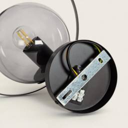Nur - Modern Black Vanity Light Glass Globe Bathroom Wall Lamp - thumbnail 4