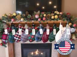 Personalized Cat Christmas Stocking Handmade Fish Shaped Kitty Stocking With Name Tag