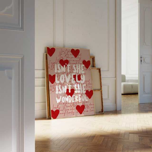 Isn't She Lovely Print, Song Lyric Stevie Wonder I Adore You Print, U, Adore You, Baby Girl Baby Gift - image 1
