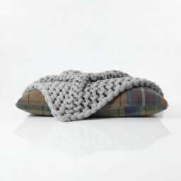 Bean Bag Faux Wool Tartan Bedlington Floor Cushion Rectangle Brushed Check Pillow - thumbnail 2
