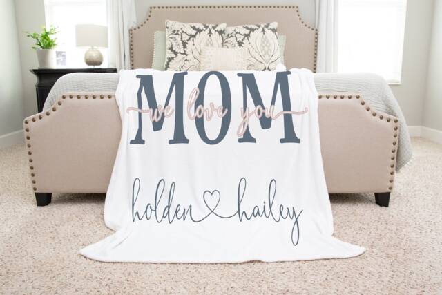 Christmas Blanket, Gift, Farmhouse Inspired Style Personalized Mom Gift For Grandparent, Birthday - image 1