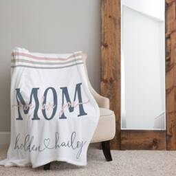 Christmas Blanket, Gift, Farmhouse Inspired Style Personalized Mom Gift For Grandparent, Birthday - thumbnail 2