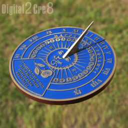 Garden Sundial With Your Message Engraved. Calibrated For Location, Gift For Anniversary, Retirement, Special B-Day - thumbnail 2
