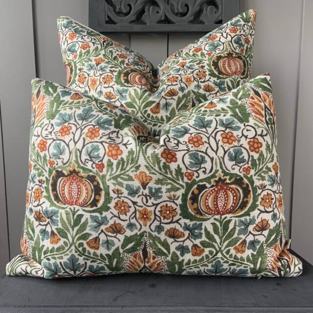 William Morris Little Chintz Green Fabric Vintage Designer Cushion Pillow Cover - image 1