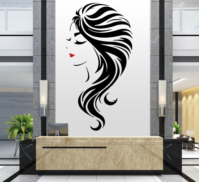 Woman Hair Salon Wall Decal Beauty Decor 2870 - image 1