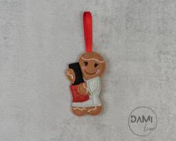 Personalised Nail Technician Gingerbread Man Christmas Tree Decoration - Felt Ornament New Job Gift Retirement Thank You Present - thumbnail 1
