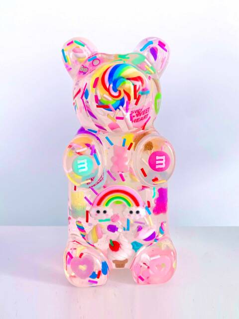 Gummy Bear Art, Giant Resin Bear, Pop Art Sculpture, Dopamine Decor, Candy Maximalist Fake Food Funky Decor - image 1