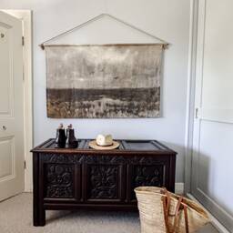 Handmade Linen Wall Hanging Vintage Marshes Landscape Art Print - thumbnail 4