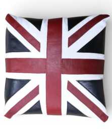 Handmade Union Jack Scatter Cushion Real Leather Fast Delivery - Kar2069 - thumbnail 2
