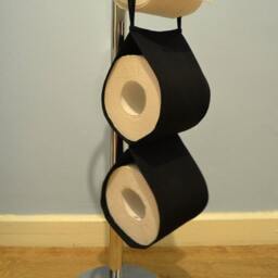 Industrial, Loft Style Black Toilet Roll Holder, Bath Organizer, Pure Black, Bath Decor - thumbnail 3