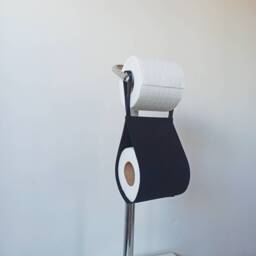 Industrial, Loft Style Black Toilet Roll Holder, Bath Organizer, Pure Black, Bath Decor - thumbnail 1