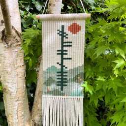 Imbolc Ogham Tapestry, Celtic Wheel Of The Year Wall Art - 8 X 33 Inches