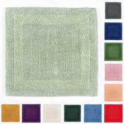 Luxury Reversible 100% Cotton Shower Mat 50x50cm, Soft, Absorbent, Eco-Friendly, Hand-Tufted, Quick-Drying, 12 Colours, Machine Washable - thumbnail 1