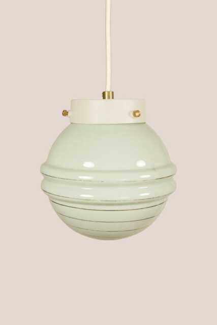 Meta Vintage Pendant Light Mcm Hanging Handcrafted Glass Lamp Retro Ceiling Fixture Yugoslavia Gold Brass - image 1
