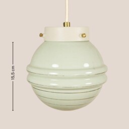 Meta Vintage Pendant Light Mcm Hanging Handcrafted Glass Lamp Retro Ceiling Fixture Yugoslavia Gold Brass - thumbnail 4