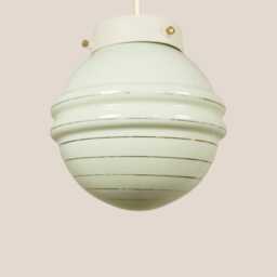 Meta Vintage Pendant Light Mcm Hanging Handcrafted Glass Lamp Retro Ceiling Fixture Yugoslavia Gold Brass - thumbnail 3