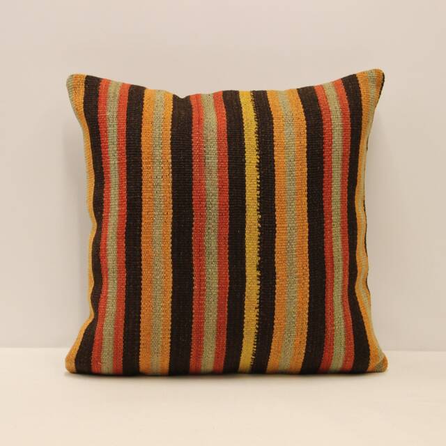 Vintage Throw Pillow Cover 18x18 in - 45x45 cm Turkish Kilim Pillow Minimalist Cushion Sofa Pillows 4K4Bf-649 - image 1