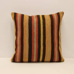 Vintage Throw Pillow Cover 18x18 in - 45x45 cm Turkish Kilim Pillow Minimalist Cushion Sofa Pillows 4K4Bf-649 - thumbnail 1