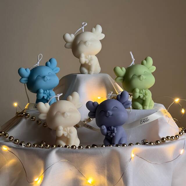 Handmade Christmas Reindeer Soy Candle Holiday Decor Gift - image 1