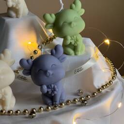 Handmade Christmas Reindeer Soy Candle Holiday Decor Gift - thumbnail 2