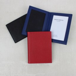 Personalised Premium 5x3.5 Two Fold Leather Travel Photo Frame - Portable Picture Frame, Foldable Family Photos