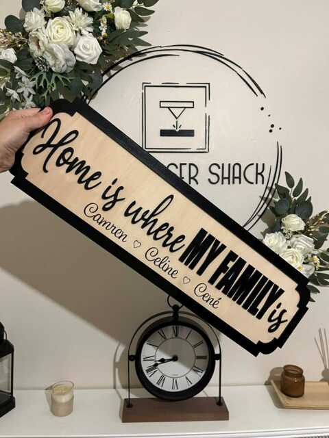Home Is Where My Family - Street Sign 3D Look Personalised Wall Mount New Style Decor - image 1