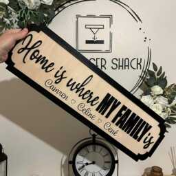Home Is Where My Family - Street Sign 3D Look Personalised Wall Mount New Style Decor - thumbnail 4