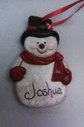 Personalized Christmas Ornament Snow Man Customize With The Name You Chose - thumbnail 1