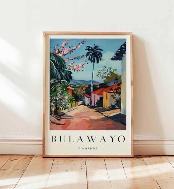 Bulawayo Zimbabwe Travel Poster African City Wall Art - image 1
