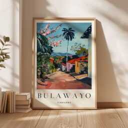 Bulawayo Zimbabwe Travel Poster African City Wall Art - thumbnail 3