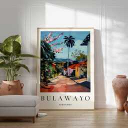 Bulawayo Zimbabwe Travel Poster African City Wall Art - thumbnail 2