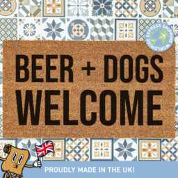 Beer & Dogs Welcome, Dog Dad Doormat, Lover Gifts, Funny Door Mat New Welcome Home Decor, Gifts For Him - thumbnail 1