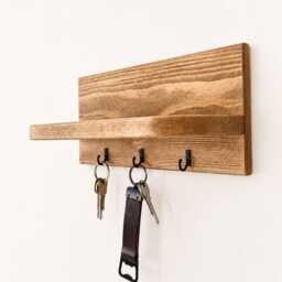 Rustic Wooden Key Holder Shelf - Entryway Organiser, Wall-Mounted Rack, Handmade Hallway Storage - thumbnail 3