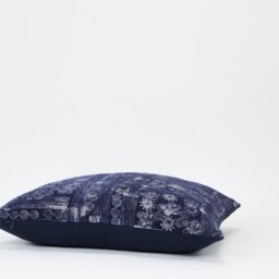 Handspun Indigo Pillow Cover Hmong Hill Tribe Batik Cushion - thumbnail 4
