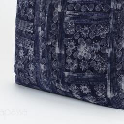 Handspun Indigo Pillow Cover Hmong Hill Tribe Batik Cushion - thumbnail 2