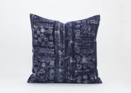 Handspun Indigo Pillow Cover Hmong Hill Tribe Batik Cushion - thumbnail 1