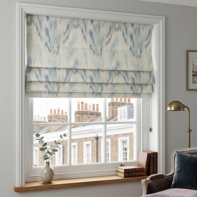 Bespoke Ikat Roman Blinds - Made To Measure Design Linen-Look - image 1