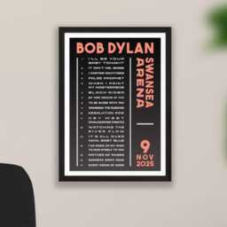 Bob Dylan 2025 UK Ireland Setlist Poster Print - Tour Gigs Concert Live Set List Gift - thumbnail 3
