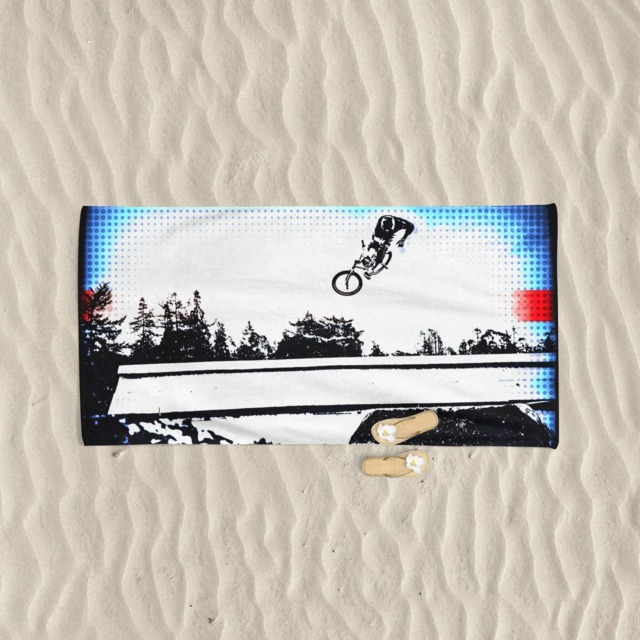 Bmx Bike Beach Towel Original Cycling Art Gift - image 1