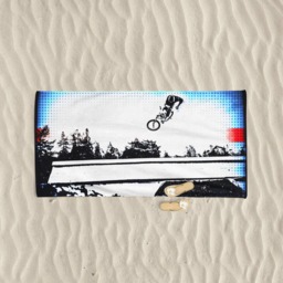 Bmx Bike Beach Towel Original Cycling Art Gift