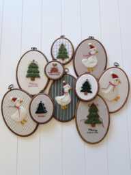 Needle Felt Christmas Tree Wall Decor - Handmade Wool Embroidery Hoop Art Cozy Farmhouse Holiday Decoration