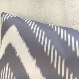Silk Ikat Pillow Cover - 10x24, Handwoven Lumbar Cushion - thumbnail 2