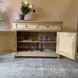 Natural Mango Wood Sideboard With Two Doors, Drawers & Internal Shelf - thumbnail 4