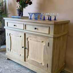 Natural Mango Wood Sideboard With Two Doors, Drawers & Internal Shelf - thumbnail 2