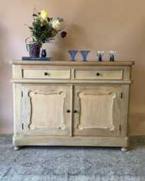 Natural Mango Wood Sideboard With Two Doors, Drawers & Internal Shelf