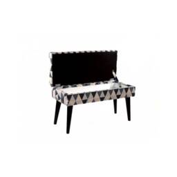 Bench With Storage Space, Geometric Patterns, Lovare Bench By Rossi Furniture - thumbnail 3